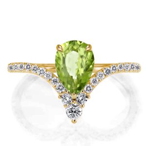 unique engagement rings - Italo Peridot Ring Pear Shaped Engagement Ring Unique Engagement Ring, Italo jewelry - Online Catalog
