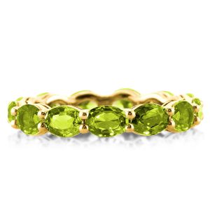 Eternity band - Oval Cut Peridot Ring Sterling Silver Eternity Band For Women, Apparel & Accessories, Italo jewelry - Online Catalog