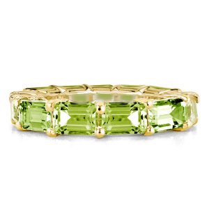 eternity band - Golden Emerald Cut Peridot Eternity Band In Sterling Silver, Italo jewelry - Online Catalog