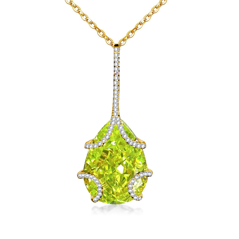 Necklaces - Italo Pear Cut Peridot Necklace Sterling Silver Necklace Pendant Necklace, Apparel & Accessories, Italo jewelry - Online Catalog