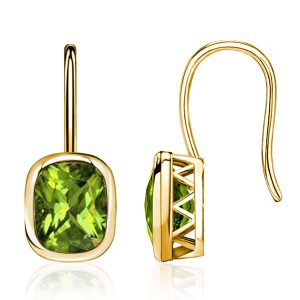 Earrings - Italo Golden Bezel Cushion Cut Peridot Drop Earrings, Apparel & Accessories, Italo jewelry - Online Catalog