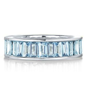 Eternity band - Italo Aquamarine Ring Baguette Band Ring Eternity Wedding Band, Apparel & Accessories, Italo jewelry - Online Catalog