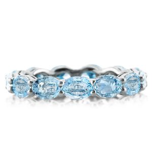Eternity band - Aquamarine Ring Sterling SIlver Ring Wedding Ring For Women, Apparel & Accessories, Italo jewelry - Online Catalog