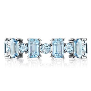Eternity band - Italo Aquamarine Ring Baguette Wedding Band For Women In Sterling Silver, Apparel & Accessories, Italo jewelry - Online Catalog