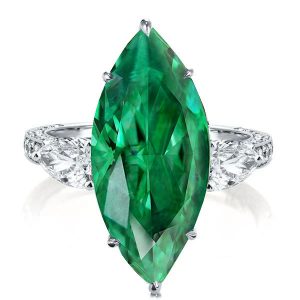 Three stone rings - Three Stone Marquise Cut Emerald Engagement Ring, Three stone rings, Italo jewelry - Online Catalog