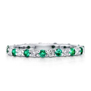 Eternity band - Alternating Created White & Green Sapphire Eternity Wedding Band, Apparel & Accessories, Italo jewelry - Online Catalog