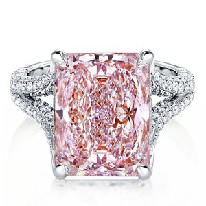 classic engagement rings - Italo Split Shank Radiant Cut Pink Sapphire Engagement Ring, Italo jewelry - Online Catalog