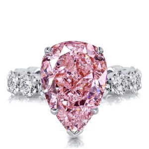 unique engagement rings - Pink Stone Pear Shaped Engagement Ring Affordable Promise Ring, Italo jewelry - Online Catalog