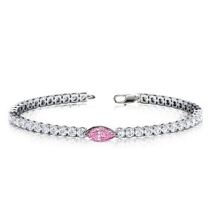 Bracelets - Sterling Silver Bracelet Tennis Bracelet With Pink Sapphire, Apparel & Accessories, Italo jewelry - Online Catalog