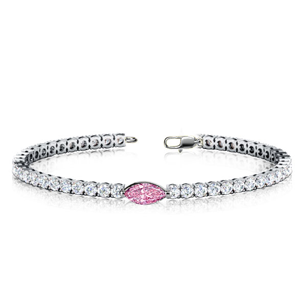 Bracelets - Sterling Silver Bracelet Tennis Bracelet With Pink Sapphire, Apparel & Accessories, Italo jewelry - Online Catalog