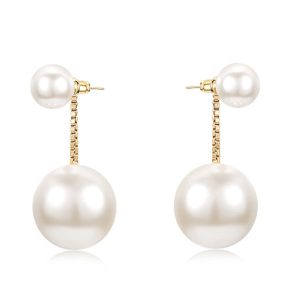 earrings - Modern Golden Drop Pearl Earrings, Italo jewelry - Online Catalog