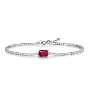 Bracelets - Emerald & Round Cut Ruby Tennis Bracelet For Women, Apparel & Accessories, Italo jewelry - Online Catalog