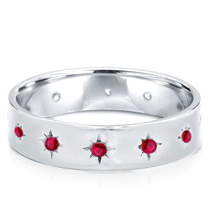 Eternity band - Star Setting Round Cut Ruby Wedding Band Promise Ring, Apparel & Accessories, Italo jewelry - Online Catalog