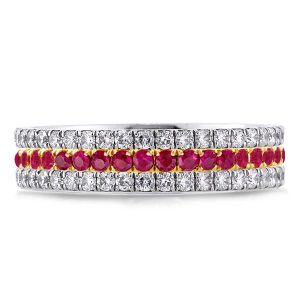 Eternity band - Two Tone Round Cut Ruby Eternity Wedding Band For Women, Apparel & Accessories, Italo jewelry - Online Catalog