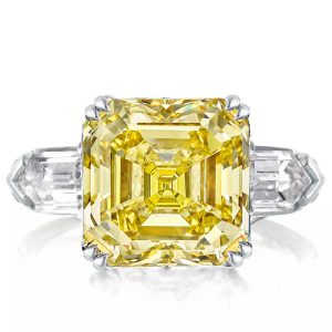 Three stone rings - Italo Yellow Topaz Ring Asscher Cut Engagement Ring 3 stone Ring, Three stone rings, Italo jewelry - Online Catalog