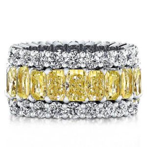 Eternity band - Triple Row Radiant Cut Yellow Topaz Wedding Band For Women, Apparel & Accessories, Italo jewelry - Online Catalog