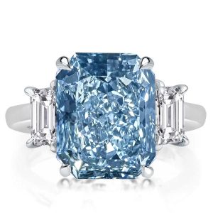 Three stone rings - Blue Topaz Three Stone Engagement Ring In Sterling Silver, Three stone rings, Italo jewelry - Online Catalog
