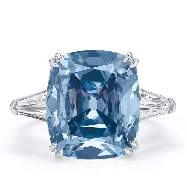 Three stone rings - Italo Blue Topaz Ring Cushion Cut 3 Stone Engagement Ring, Three stone rings, Italo jewelry - Online Catalog