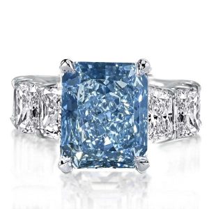 unique engagement rings - Italo Radiant Cut Blue Topaz Engagement Ring For Women, Italo jewelry - Online Catalog