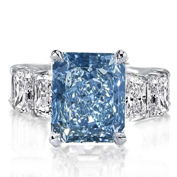 unique engagement rings - Italo Radiant Cut Blue Topaz Engagement Ring For Women, Italo jewelry - Online Catalog