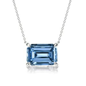 Necklaces - Italo Emerald Cut Blue Topaz Necklace Pendant Necklace, Apparel & Accessories, Italo jewelry - Online Catalog