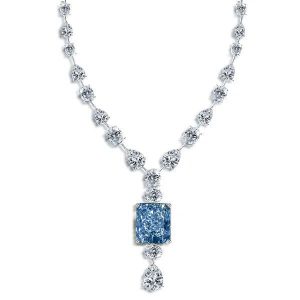 necklaces - Italo Radiant Cut Blue Topaz Pendant Necklace For Women, Italo jewelry - Online Catalog