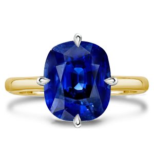 classic engagement rings - Italo Two Tone Cushion Cut Blue Sapphire Engagement Ring, Italo jewelry - Online Catalog