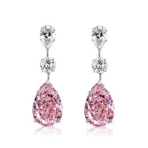 Earrings - Italo Pear Cut Pink Sapphire Drop Earrings For Women, Apparel & Accessories, Italo jewelry - Online Catalog