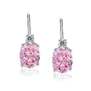 earrings - Italo Oval Cut Pink Sapphire Drop Earrings For Women, Italo jewelry - Online Catalog
