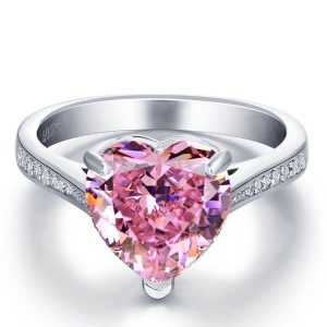 classic engagement rings - Italo Heart Cut Pink Sapphire Engagement Ring For Women, Italo jewelry - Online Catalog