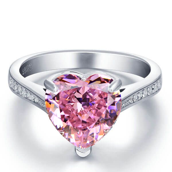 classic engagement rings - Italo Heart Cut Pink Sapphire Engagement Ring For Women, Italo jewelry - Online Catalog