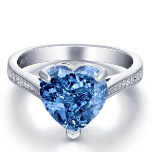 classic engagement rings - Italo Heart Design Created Blue Topaz Engagement Ring, Italo jewelry - Online Catalog