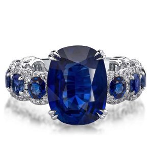 Halo Engagement Rings - Itao Halo Oval Cut Blue Sapphire Engagement Ring For Women, Italo jewelry - Online Catalog