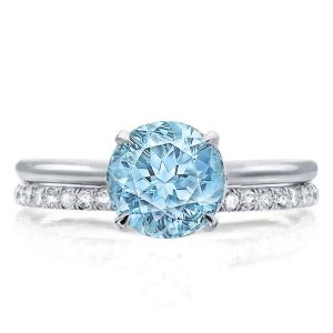 Bridal sets rings - Aquamarine Ring Solitaire Engagement Ring Set, Italo jewelry - Online Catalog