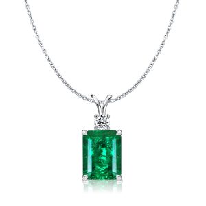 necklaces - Italo Emerald Cut Emerald Green Pendant Necklace For Women, Italo jewelry - Online Catalog