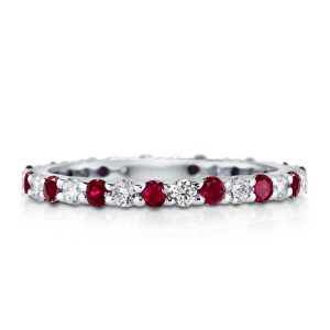 Eternity band - Italo White & Ruby Sapphire Eternity Wedding Band For Women, Apparel & Accessories, Italo jewelry - Online Catalog