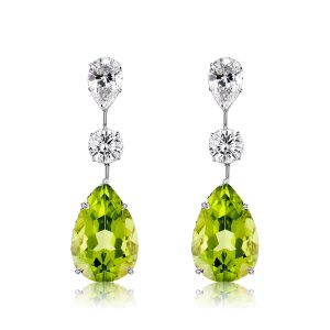 earrings - Italo Peridot Pear Cut Drop Earrings For Women Silver Earrings, Italo jewelry - Online Catalog