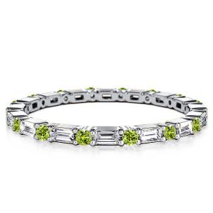 Eternity band - Italo Peridot Baguette Cut Eternity Wedding Band For Women, Apparel & Accessories, Italo jewelry - Online Catalog