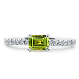 anniversary band - Italo East West Peridot Emerald Cut Wedding Band For Women, Italo jewelry - Online Catalog