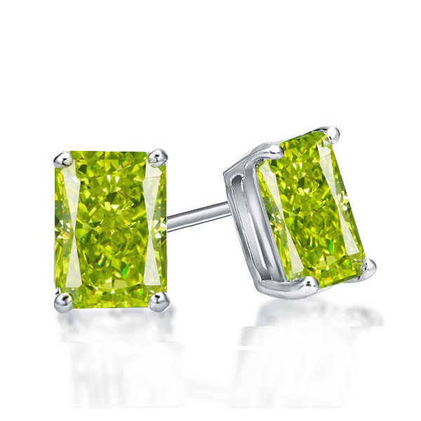 Earrings - Italo Peridot Radiant Stud Earrings For Women Silver Earrings, Apparel & Accessories, Italo jewelry - Online Catalog
