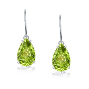 Earrings - Italo Peridot Pear Cut Drop Earrings For Women Sliver Earrings, Apparel & Accessories, Italo jewelry - Online Catalog