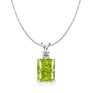 necklaces - Italo Peridot Radiant Cut Pendant Necklace For Women, Italo jewelry - Online Catalog