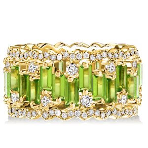 Eternity band - Italo Peridot Baguette Cut Eternity Wedding Band For Women, Apparel & Accessories, Italo jewelry - Online Catalog