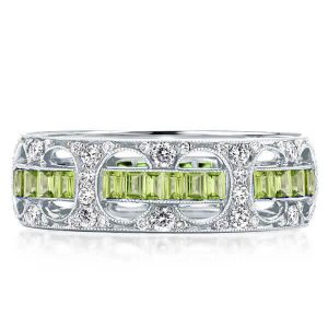 eternity band - Italo Milgrain Peridot Rope Through The Hole Unique Wedding Band, Italo jewelry - Online Catalog