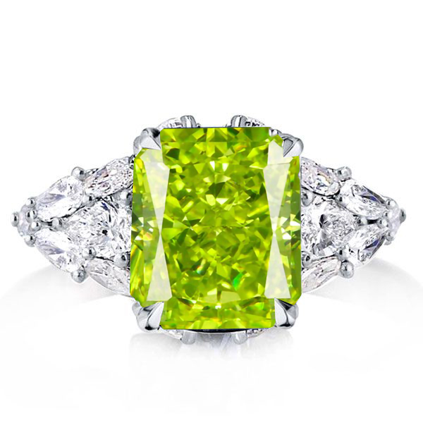 classic engagement rings - Italo Peridot Radiant Cut Ring Engagement Ring For Women, Italo jewelry - Online Catalog