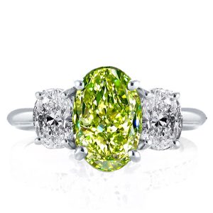 Classic engagement Rings - Italo Peridot Oval Cut White Three Stone Ring Engagement Ring, Italo jewelry - Online Catalog