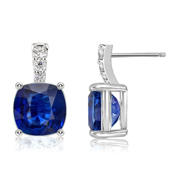 earrings - Italo Blue Cushion Cut Drop Earrings For Women Sliver Earrings, Italo jewelry - Online Catalog