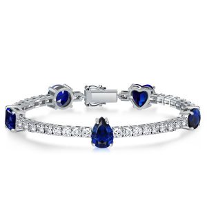 Bracelets - Italo Blue & White Round Multi Cut Sapphire Tennis Bracelet, Apparel & Accessories, Italo jewelry - Online Catalog