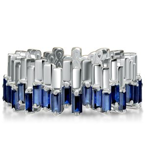 Eternity band - Italo Unique Blue Baguette Eternity Wedding Band For Women, Apparel & Accessories, Italo jewelry - Online Catalog