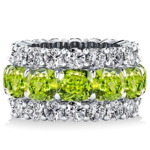 Eternity band - Italo Peridot Cushion Cut Eternity Wedding Band For Women, Apparel & Accessories, Italo jewelry - Online Catalog